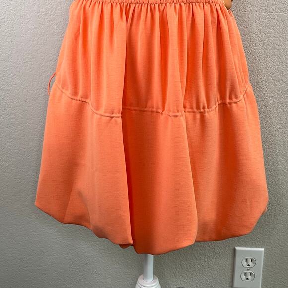 Jonathan Simkhai Peach Romy Cutout Bead Sleeveless Boat Neck Bubble Mini Dress 8 - Picture 8 of 16